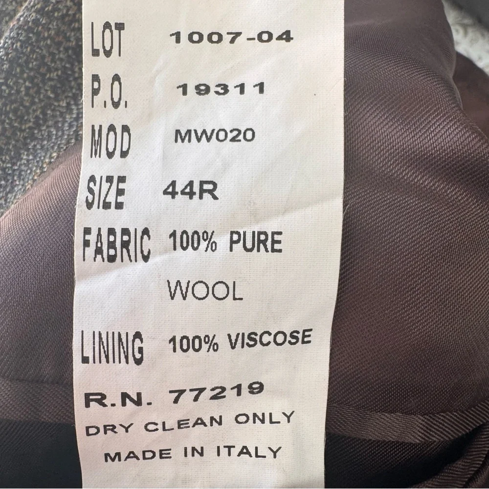 Men's 44R Vito Rufolo Wool Blazer‎ Brown Tweed Sport Coat Italian Fabric Classic